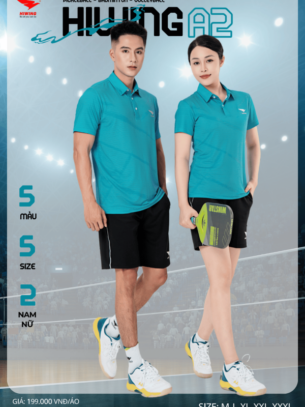 Alternative view of Áo Cầu Lông , Pickleball Hiwing A2 Nam - Màu Xanh Lý