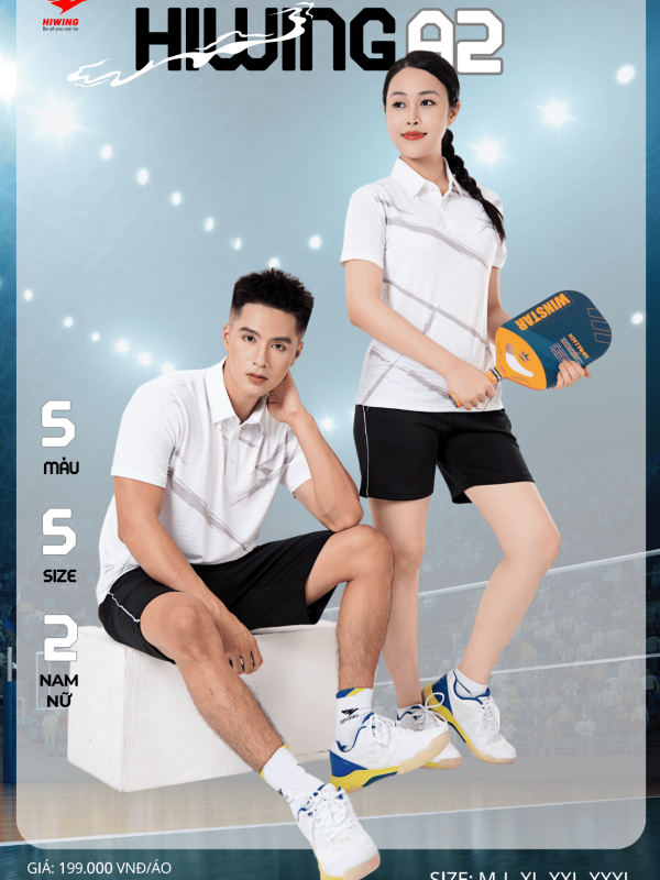 Alternative view of Áo Cầu Lông , Pickleball Hiwing A2 Nam - Màu Trắng
