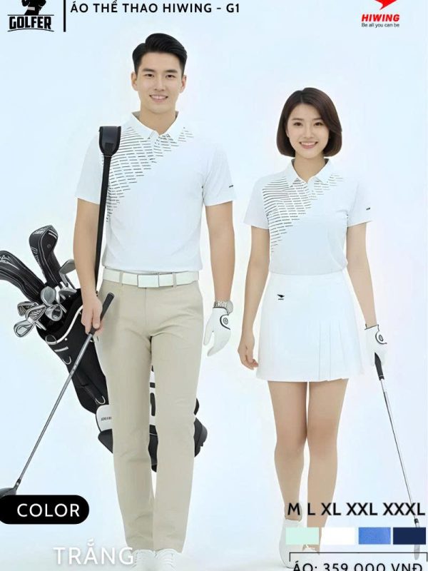 Alternative view of Áo Thể Thao Golf , Pickleball Cao Cấp Hiwing G1 Nam Màu Trắng