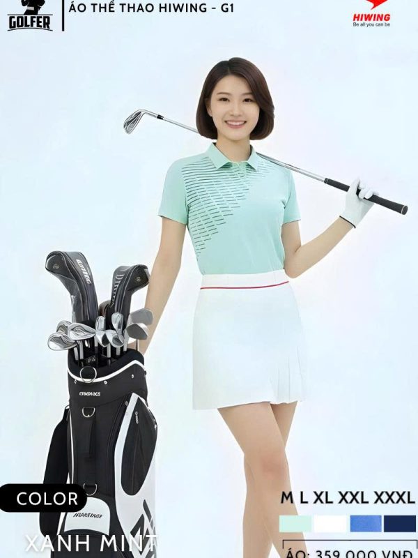 Alternative view of Áo Thể Thao Golf , Pickleball Cao Cấp Hiwing G1 Nữ Màu Xanh Mint