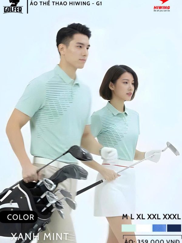 Alternative view of Áo Thể Thao Golf , Pickleball Cao Cấp Hiwing G1 Nam Màu Xanh Mint