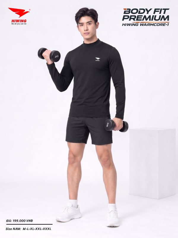 Áo Body Cao Cấp HIWING WARMCORE-1 Giữ Nhiệt, Co Giãn 4 Chiều, Chống Nhăn Màu Đen