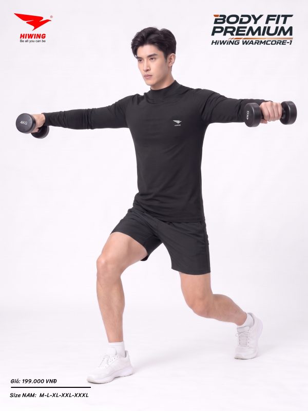 Alternative view of Áo Body Cao Cấp HIWING WARMCORE-1 Giữ Nhiệt, Co Giãn 4 Chiều, Chống Nhăn Màu Đen