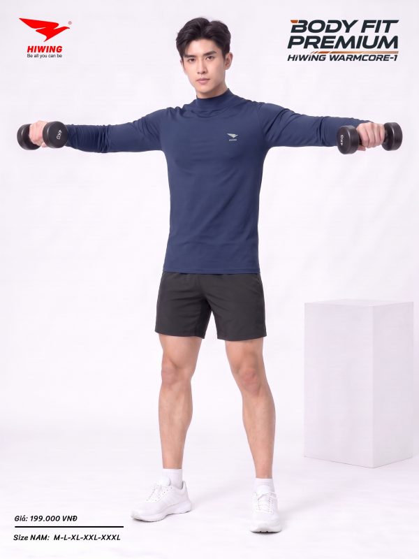 Áo Body Cao Cấp HIWING WARMCORE-1 Giữ Nhiệt, Co Giãn 4 Chiều, Chống Nhăn Màu Xanh Đen