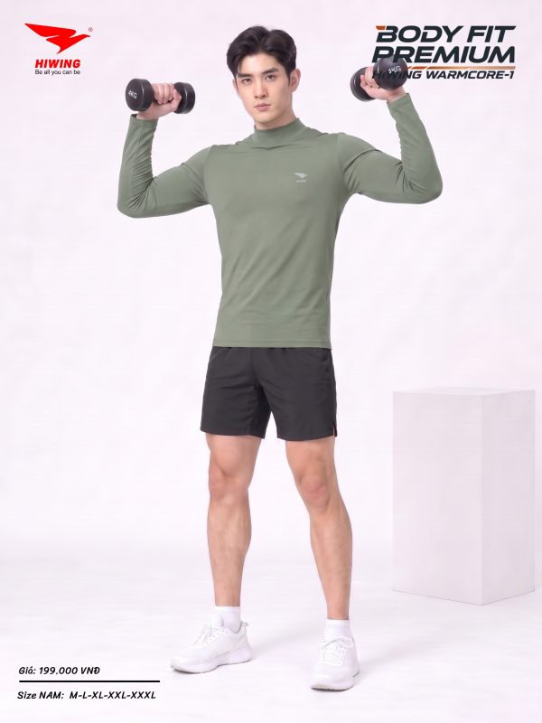 Áo Body Cao Cấp HIWING WARMCORE-1 Giữ Nhiệt, Co Giãn 4 Chiều, Chống Nhăn Màu Xanh Lính