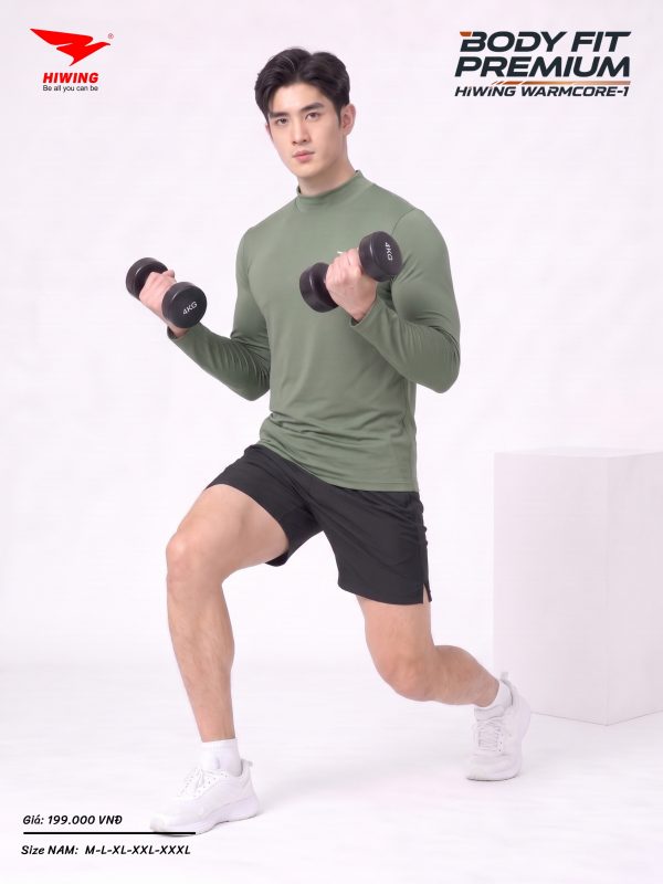 Alternative view of Áo Body Cao Cấp HIWING WARMCORE-1 Giữ Nhiệt, Co Giãn 4 Chiều, Chống Nhăn Màu Xanh Lính