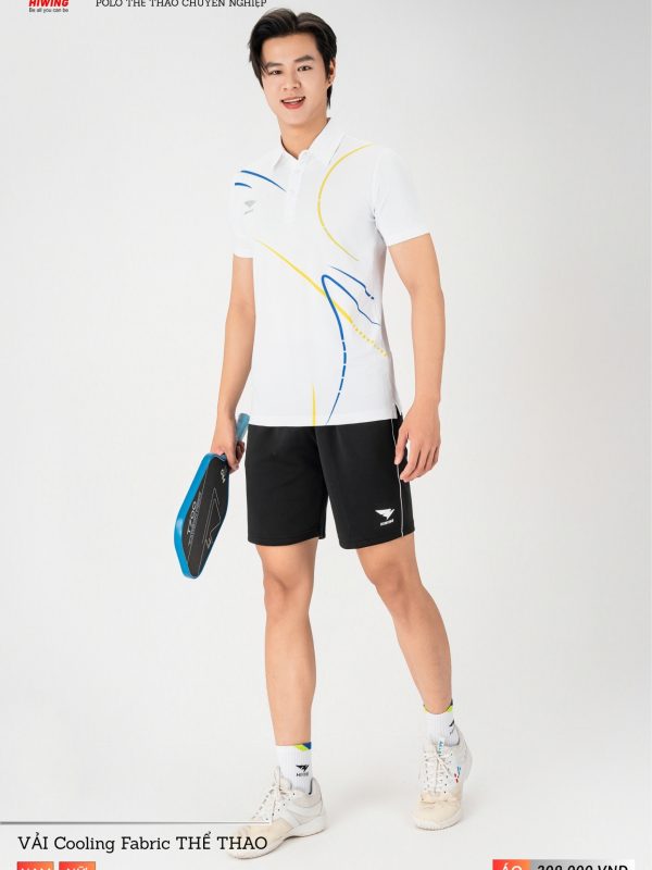 Áo Pickleball, Áo Bóng Chuyền Cầu Lông Hiwing A3 Nam – Màu Trắng