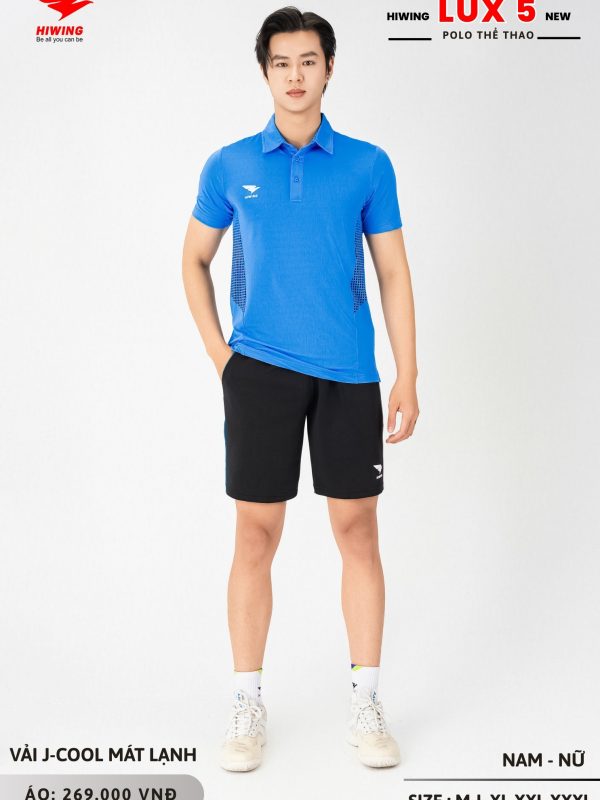 Áo Cầu Lông Pickleball Bóng Chuyền Hiwing Lux 5 Nam Màu Xanh Da