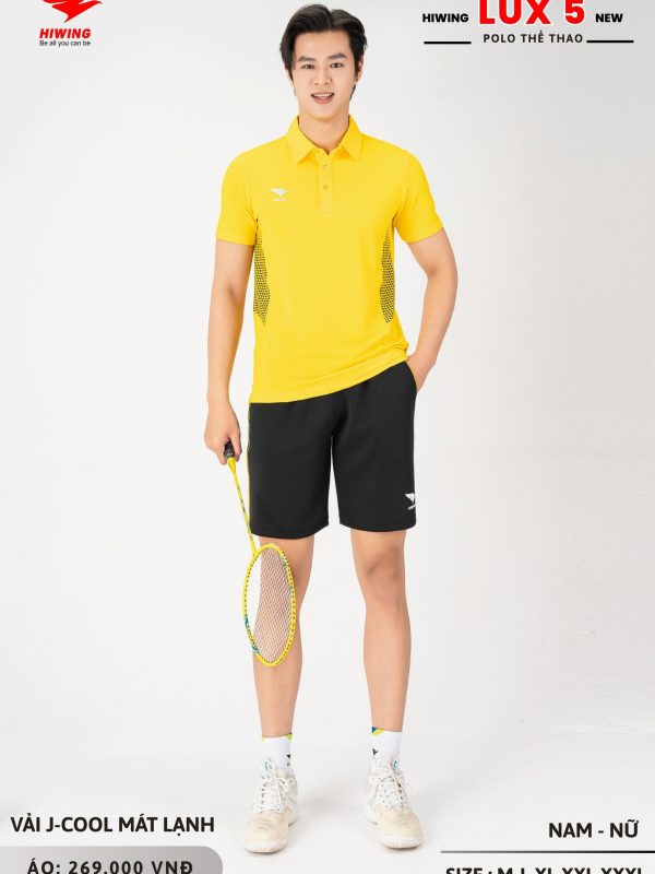 Áo Cầu Lông Pickleball Bóng Chuyền Hiwing Lux 5 Nam Màu Vàng