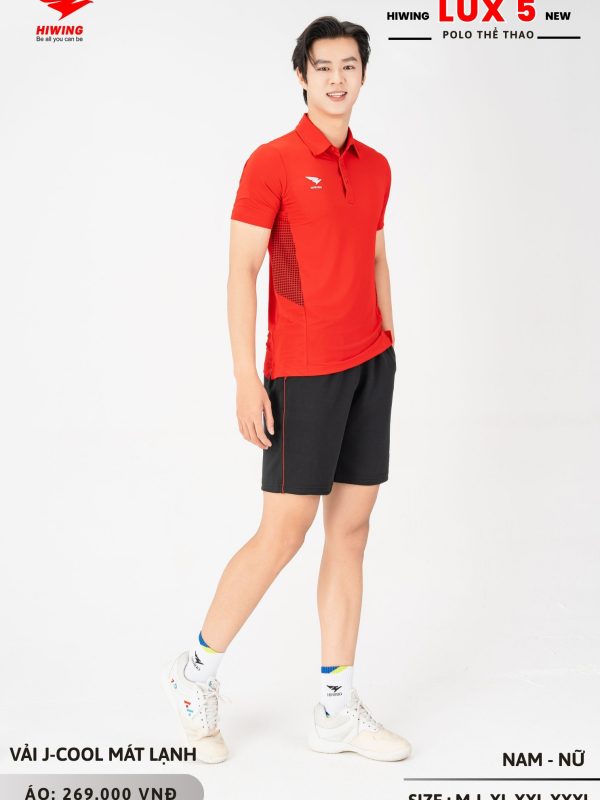 Áo Cầu Lông Pickleball Bóng Chuyền Hiwing Lux 5 Nam Màu Đỏ