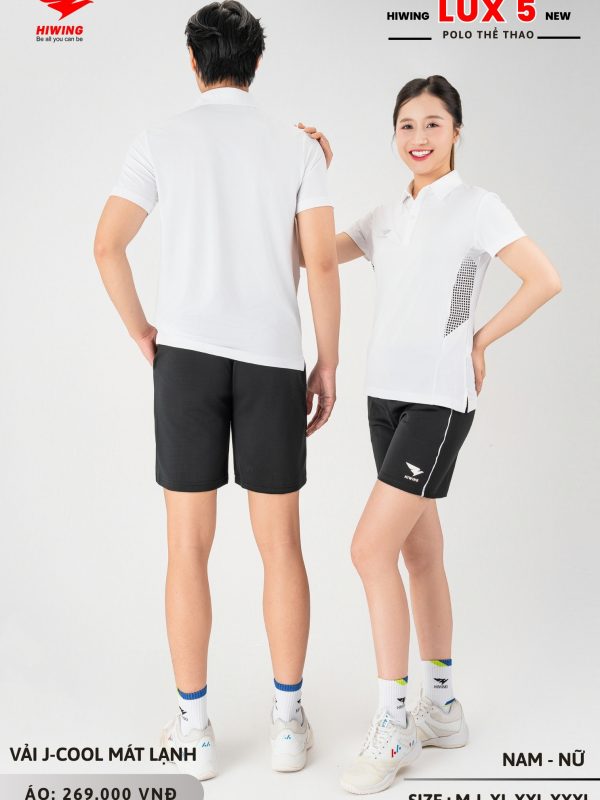 Alternative view of Áo Cầu Lông Pickleball Bóng Chuyền Hiwing Lux 5 Nam Màu Trắng