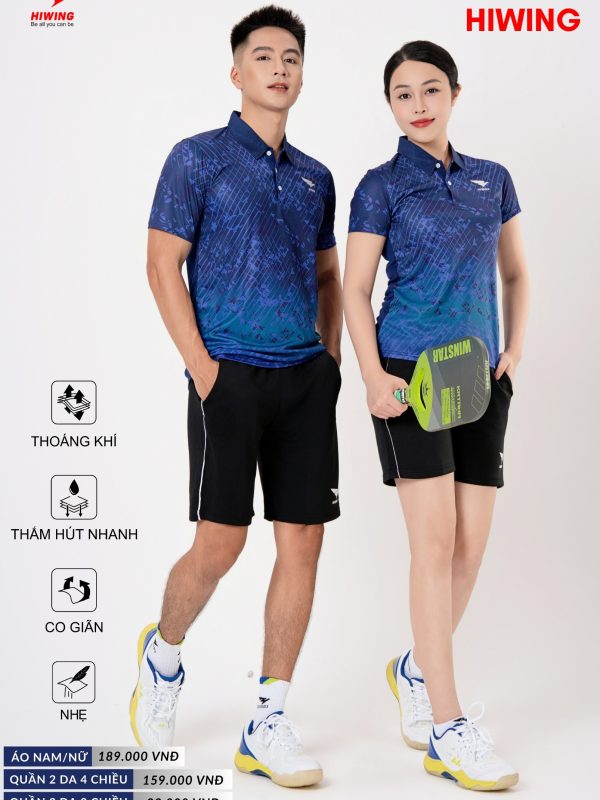 Alternative view of Áo Cầu Lông Pickleball Bóng Chuyền Hiwing P4 Nữ Màu Xanh Than