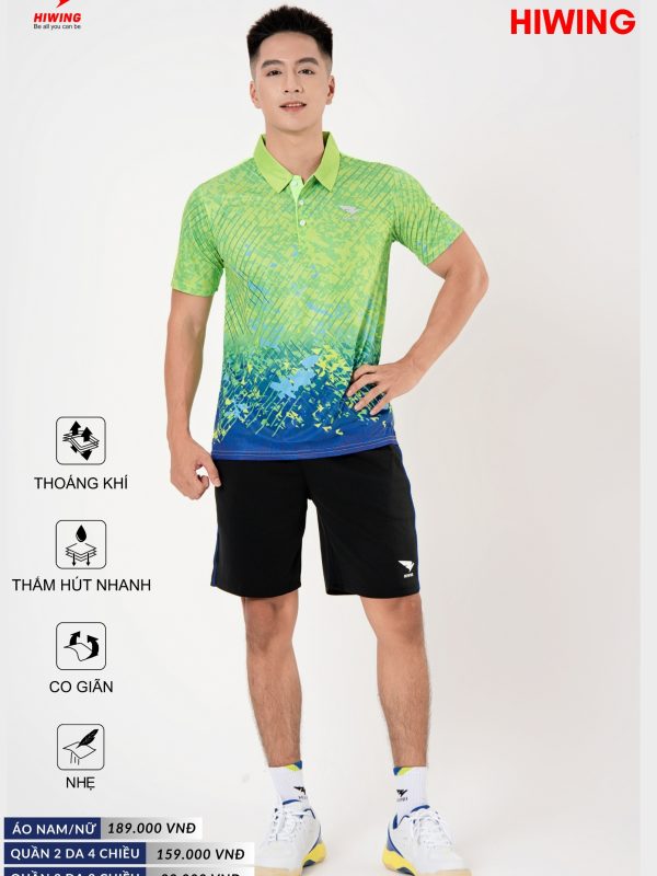 Áo Cầu Lông Pickleball Bóng Chuyền Hiwing P4 Nam Màu Xanh Lá