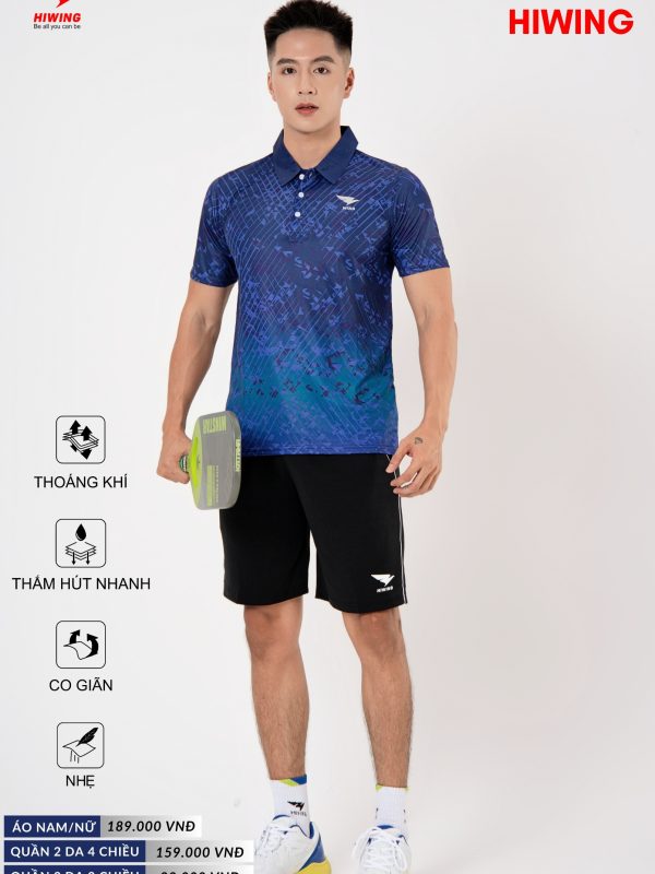 Áo Cầu Lông Pickleball Bóng Chuyền Hiwing P4 Nam Màu Xanh Than