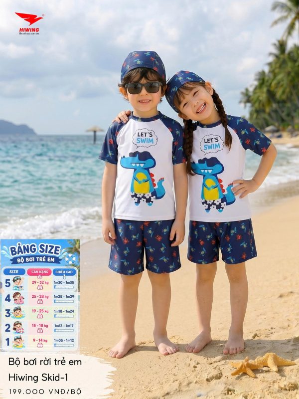 Bộ bơi trẻ em HIWING SKID-1 khủng long trắng