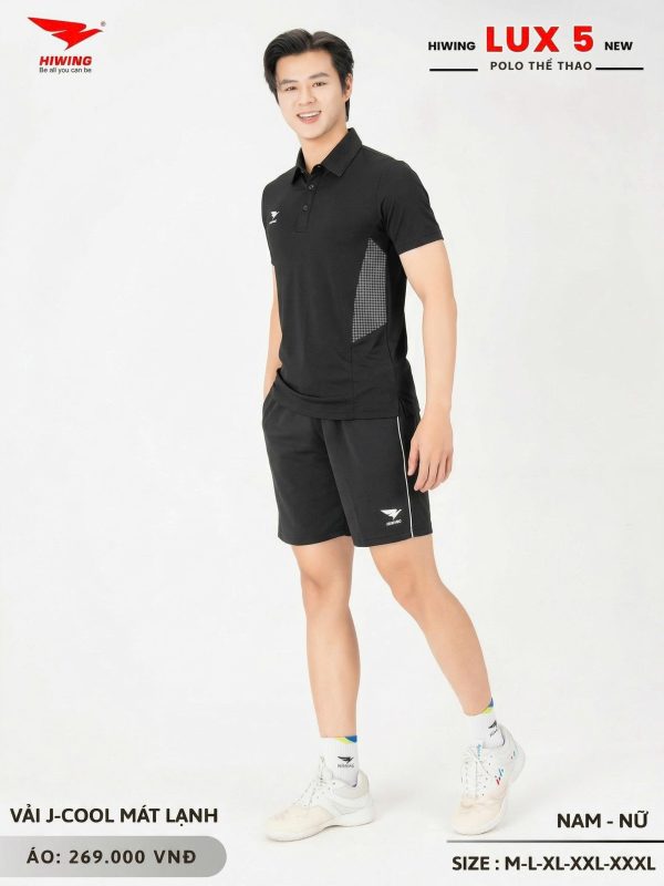 Alternative view of Áo Cầu Lông Pickleball Bóng Chuyền Hiwing Lux 5 Nam Màu Đen
