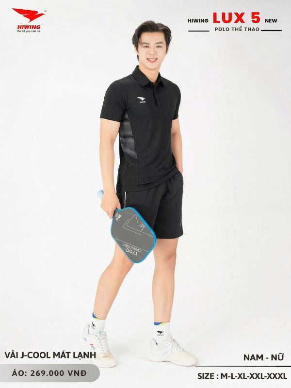 Áo Cầu Lông Pickleball Bóng Chuyền Hiwing Lux 5 Nam Màu Đen