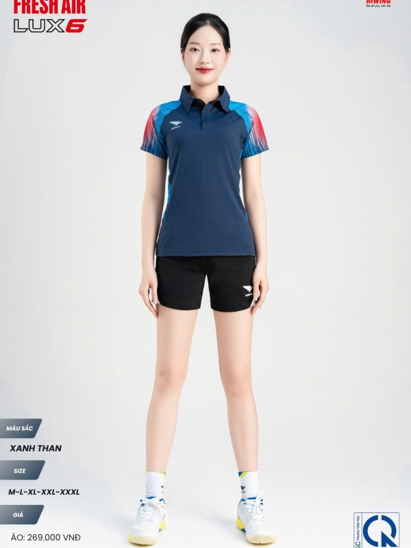 Alternative view of Áo Cầu Lông Pickleball Bóng Chuyền Hiwing Lux 6 Nữ Màu Xanh Than