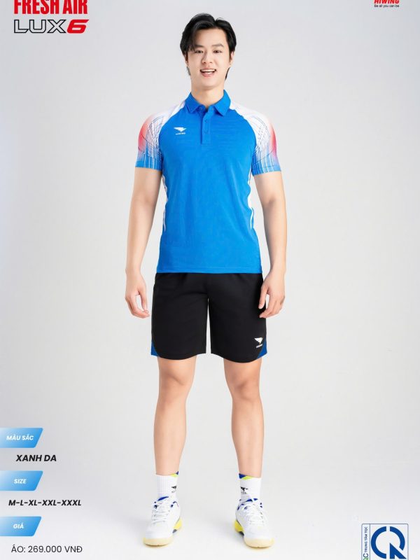 Áo Cầu Lông Pickleball Bóng Chuyền Hiwing Lux 6 Nam Màu Xanh Da