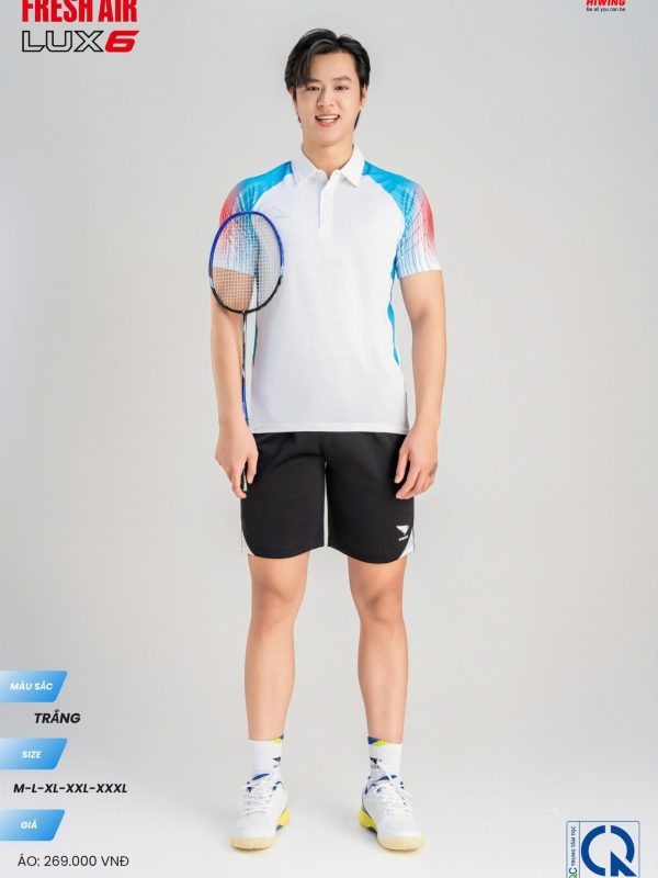 Áo Cầu Lông Pickleball Bóng Chuyền Hiwing Lux 6 Nam Màu Trắng