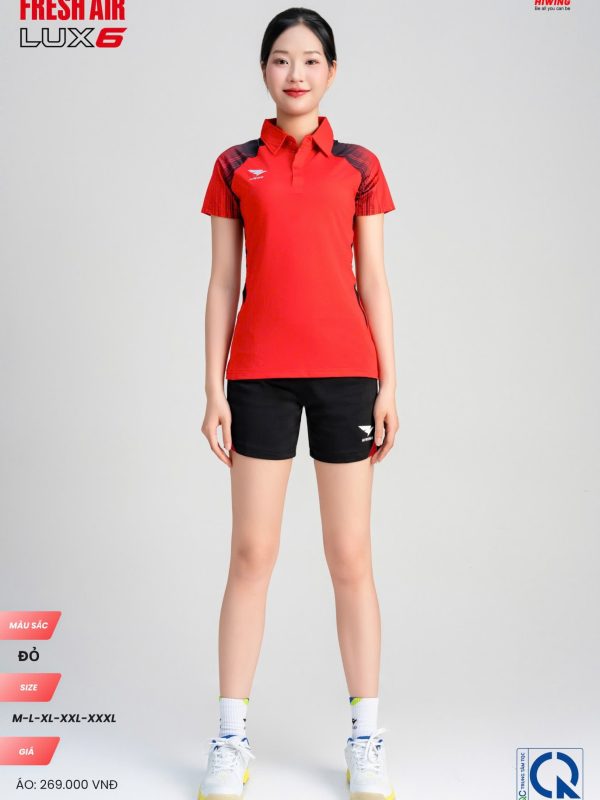 Alternative view of Áo Cầu Lông Pickleball Bóng Chuyền Hiwing Lux 6 Nữ Màu Đỏ