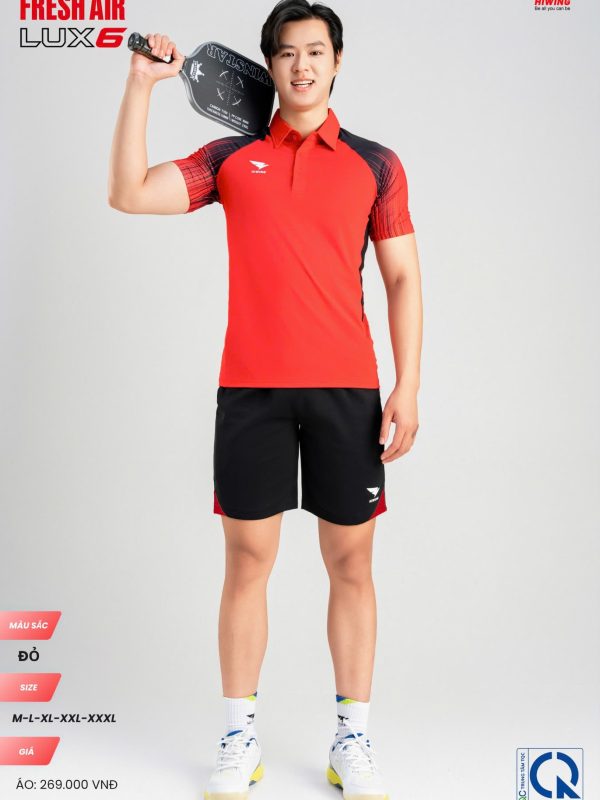 Áo Cầu Lông Pickleball Bóng Chuyền Hiwing Lux 6 Nam Màu Đỏ