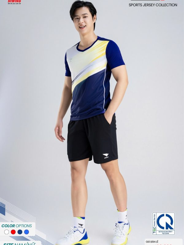 Alternative view of Áo Cầu Lông Pickleball Bóng Chuyền Hiwing M1 Nam Màu Xanh Than