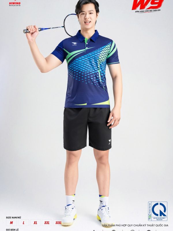 Áo Cầu Lông Pickleball Bóng Chuyền Hiwing W9 Nam Màu Xanh Navy