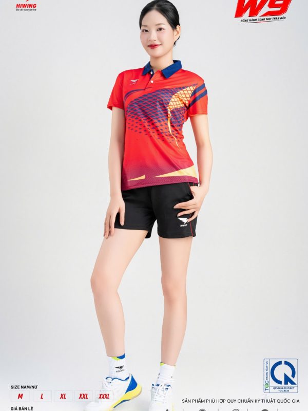 Áo Cầu Lông Pickleball Bóng Chuyền Hiwing W9 Nữ Màu Đỏ