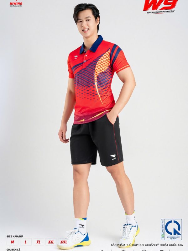 Áo Cầu Lông Pickleball Bóng Chuyền Hiwing W9 Nam Màu Đỏ