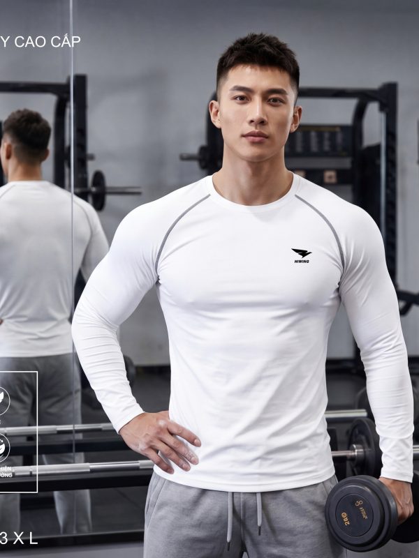 Áo Body Cao Cấp HIWING Giữ Nhiệt, Co Giãn 4 Chiều, Chống Nhăn Màu Trắng