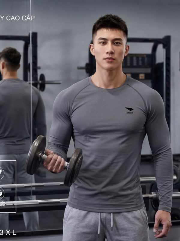 Áo Body Cao Cấp HIWING Giữ Nhiệt, Co Giãn 4 Chiều, Chống Nhăn Màu Ghi Xám