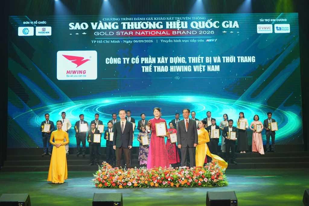 Hiwing Việt Nam –  Sao Vàng Thương Hiệu Quốc Gia 2026, khẳng định khát vọng đưa thương hiệu thể thao Việt vươn tầm khu vực