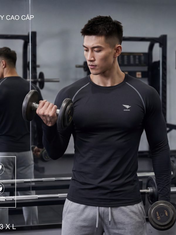 Áo Body Cao Cấp HIWING Giữ Nhiệt, Co Giãn 4 Chiều, Chống Nhăn Màu Đen