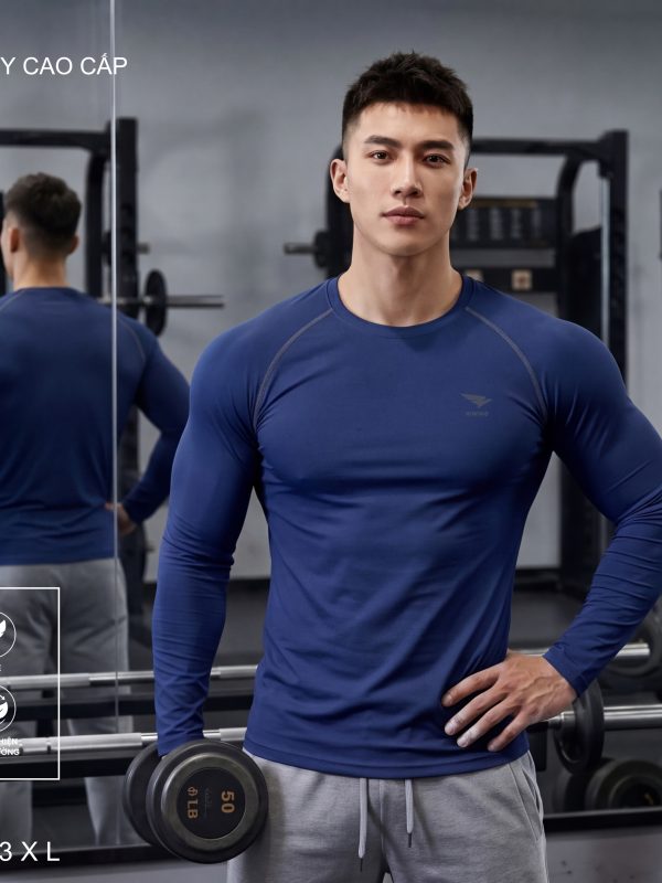 Áo Body Cao Cấp HIWING Giữ Nhiệt, Co Giãn 4 Chiều, Chống Nhăn Màu Xanh Navy