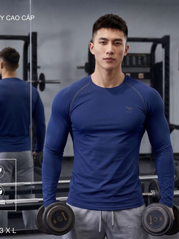 Alternative view of Áo Body Cao Cấp HIWING Giữ Nhiệt, Co Giãn 4 Chiều, Chống Nhăn Màu Xanh Navy